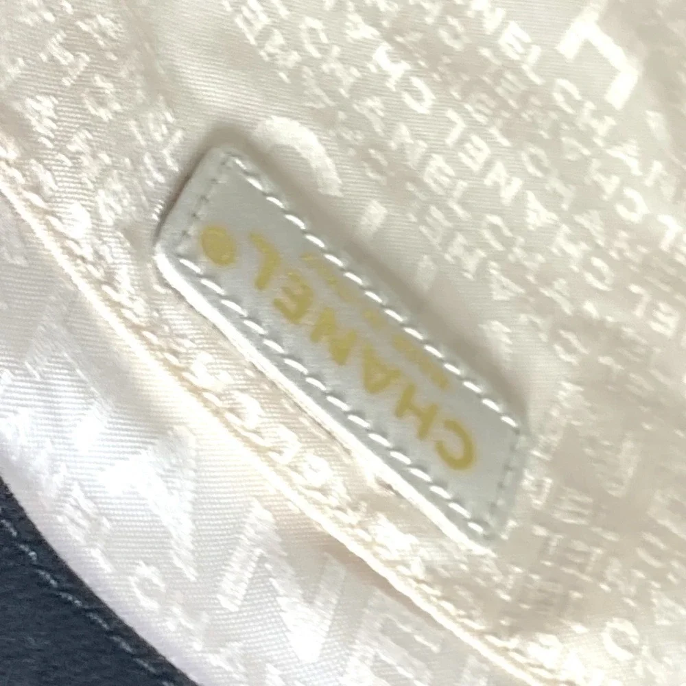 CHANEL Black Canvas Logo Shoulder Bag